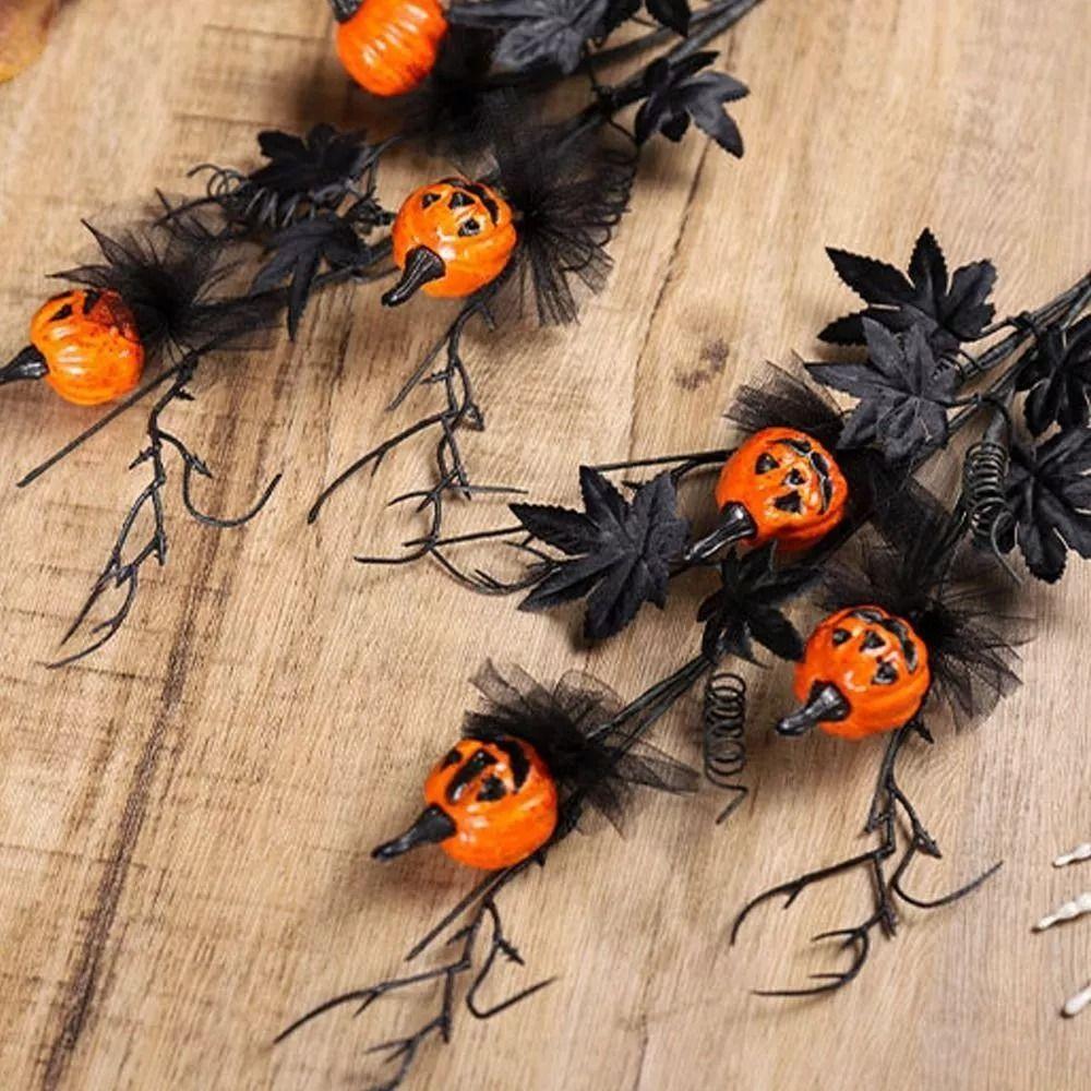 New Scary Maple Pumpkin Branches Creative Funny Halloween Decor Halloween Home Room Decor Pumpkin Bouquet