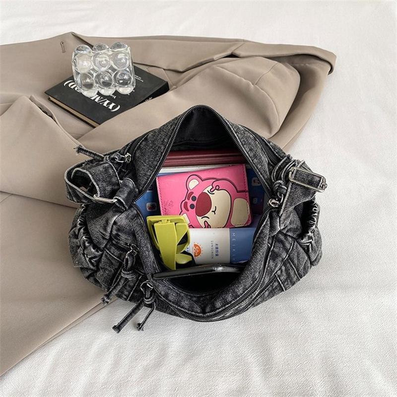 Retro Denim Single Shoulder Bag Women's Crossbody Commuter Tote Bag Casual Versatile Daily City Simple Style Messenger Bag