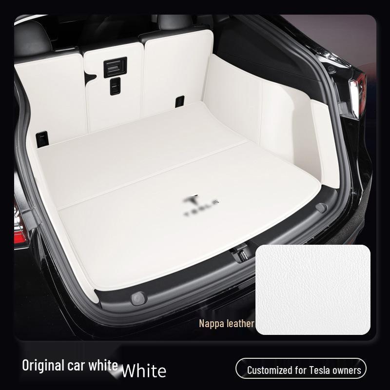 Tesla Model Y/3 Front & Rear Trunk Mats - Leather Style, Full Coverage, Refresh Version