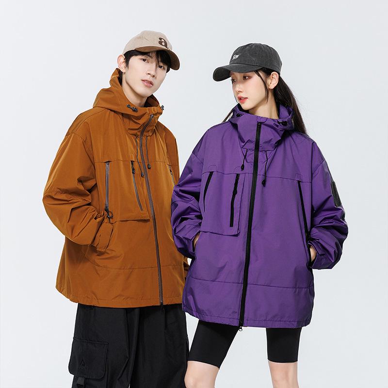 

Men s & Women s Customizable Windproof/Waterproof Mountaineering Jacket - Trendy Outdoor Workwear S помаранчевий/кавовий