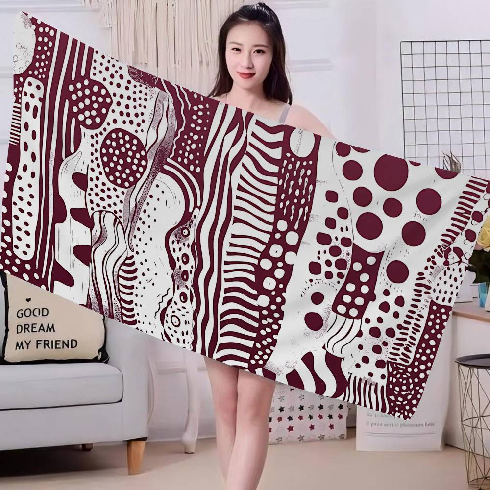 Popular Art Y-Yayoi KusamaS Beach Towel Colorful Bath for Girl Microfiber Quick Dry Custom Sand Free Beach Yoga Spa Gym Pool