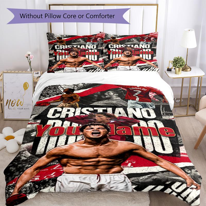 Cristiano Ronaldo 72 Customize Your Name Bedding Set Breathable Duvet Cover with Pillowcases Home Decoration Birthday Gift