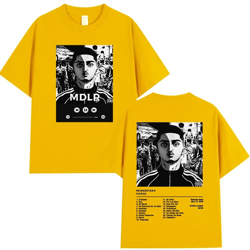 Rappare Morad M.D.L.R Grafisk T-shirt Herr Dam Kläder Mode Hip Hop Vintage T-shirt Bomull Oversize Kortärmad T-shirts