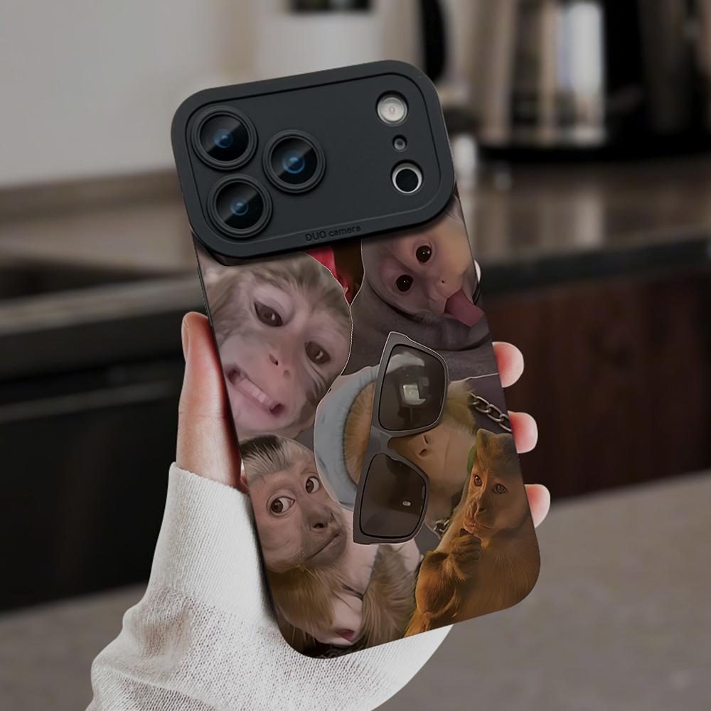 Funny Monkey With Sunglasses Collage Print Phone Case For iPhone 17 16 15 14 13 12 11 Pro Max XS XR X 17 Air 16 Plus Soft Cover