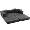 Convertible Sofa, 2-Seater, Chenille Sofa Bed 198 cm, Wide Seat, 2 Cushions, Dark Grey