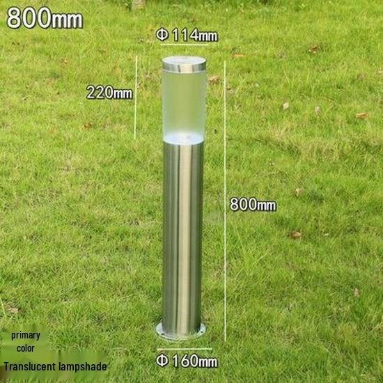 Stainless Steel LED Garden Lights - Waterproof Outdoor Cylindrical Ground Lights for Villas and Courtyards.