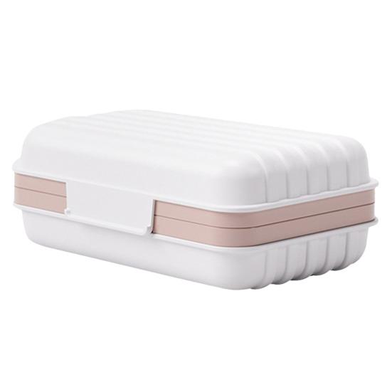 

Дорожная коробка для мыла, утолщенный дренажный лоток для сбора воды, дизайн замка, портативный, легкий, домашний белый