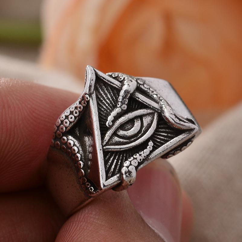 Best Sell Vintage Octopus Eyes Design Thai Silver Ladies Ring Wholesale  For Women Christmas Gifts Never Fade