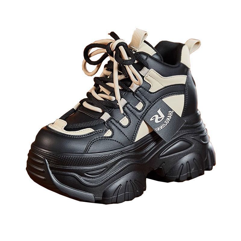 Inner heightening dad shoes women's ins tide spring Korean version super fire thick-soled small casual sports shoes