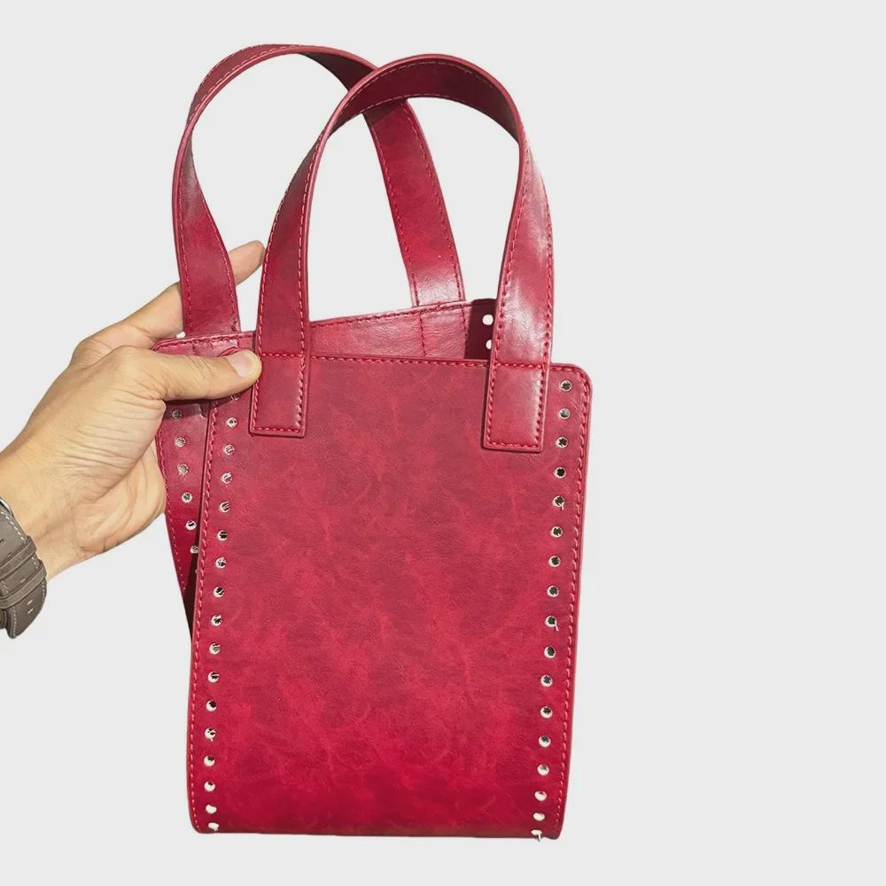 Handmade DIY Leather Woven Body Bag with Integrated Handle Hook