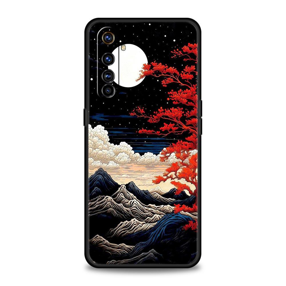 Landscape Painting Phone Case For Realme 12 11 10 6 7 9 Pro Plus 8 5G C35 8i 9i GT2 GT3 GT5 GT Neo 2 3 5 Black Cover Soft Shell