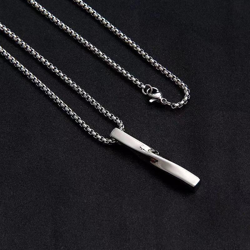 Silverfärgad Spiralhänge Halsband Herr Trendig Enkel Punk Cool Nyckelbenskedja Personlighet Hip Hop Halskedja Smycken