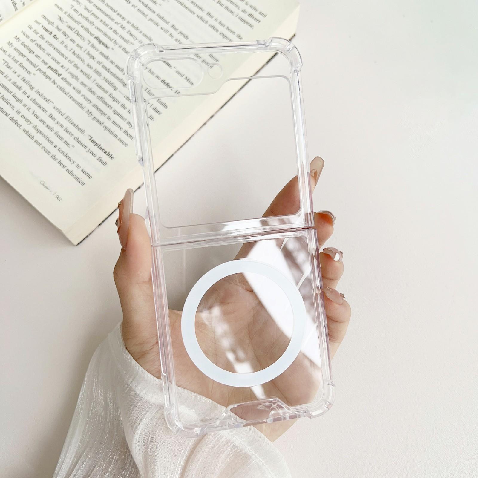 

For Samsung Galaxy Z Flip5 5G Clear Protective Case Hard PC Magnetic Phone Cover A