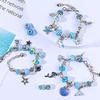 Sitengle accessory kit bracelet making 66-piece set stylish charm bead play birthday Christmas gift (blue)