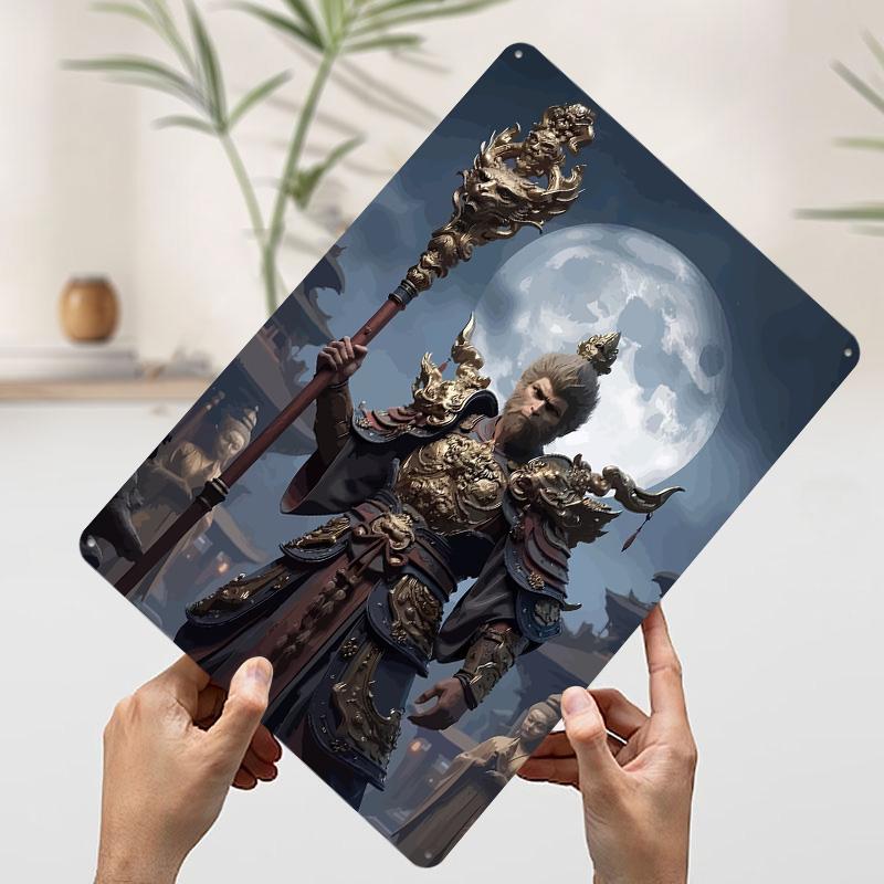 

Monkey King With Staff Tinplate Poster Customized Wall Art Vintage Retro Metal Signs for Mancave Decoration Room Desk Decor Home 7.9x11.8In(20x30cm)