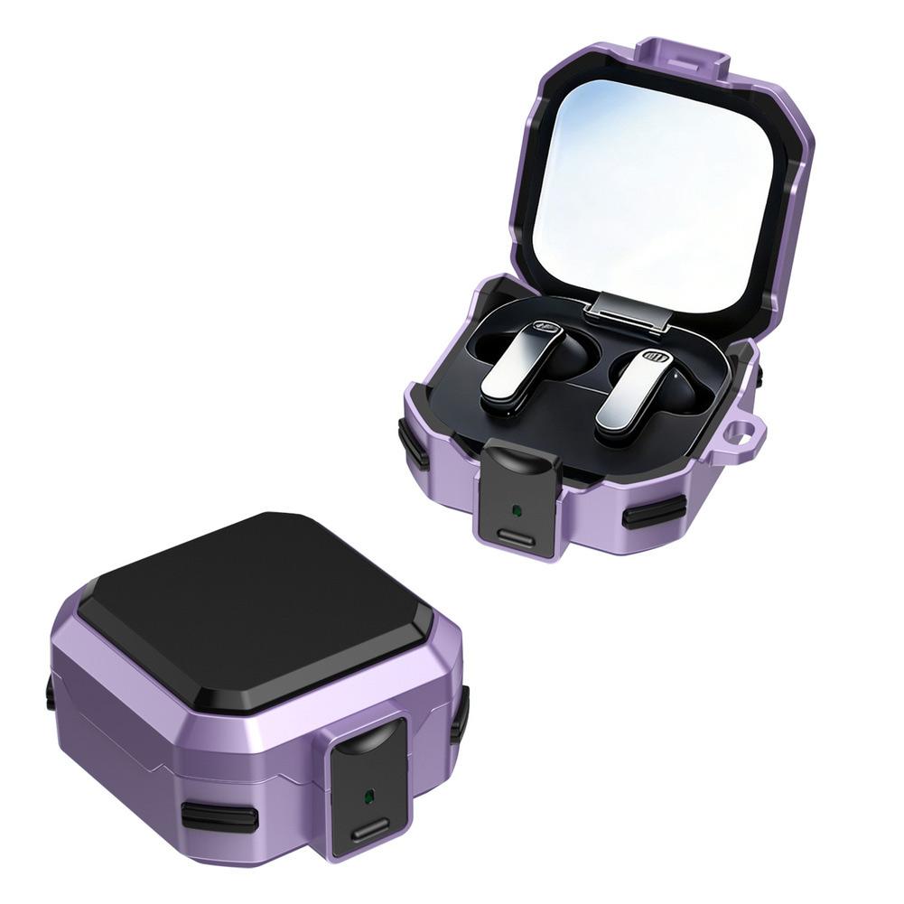 1pc Shockproof Earphones Case With Secure Lock & Stand For Samsung-Galaxy Buds4/4 Pro Earphones Protective Case фиолетовый