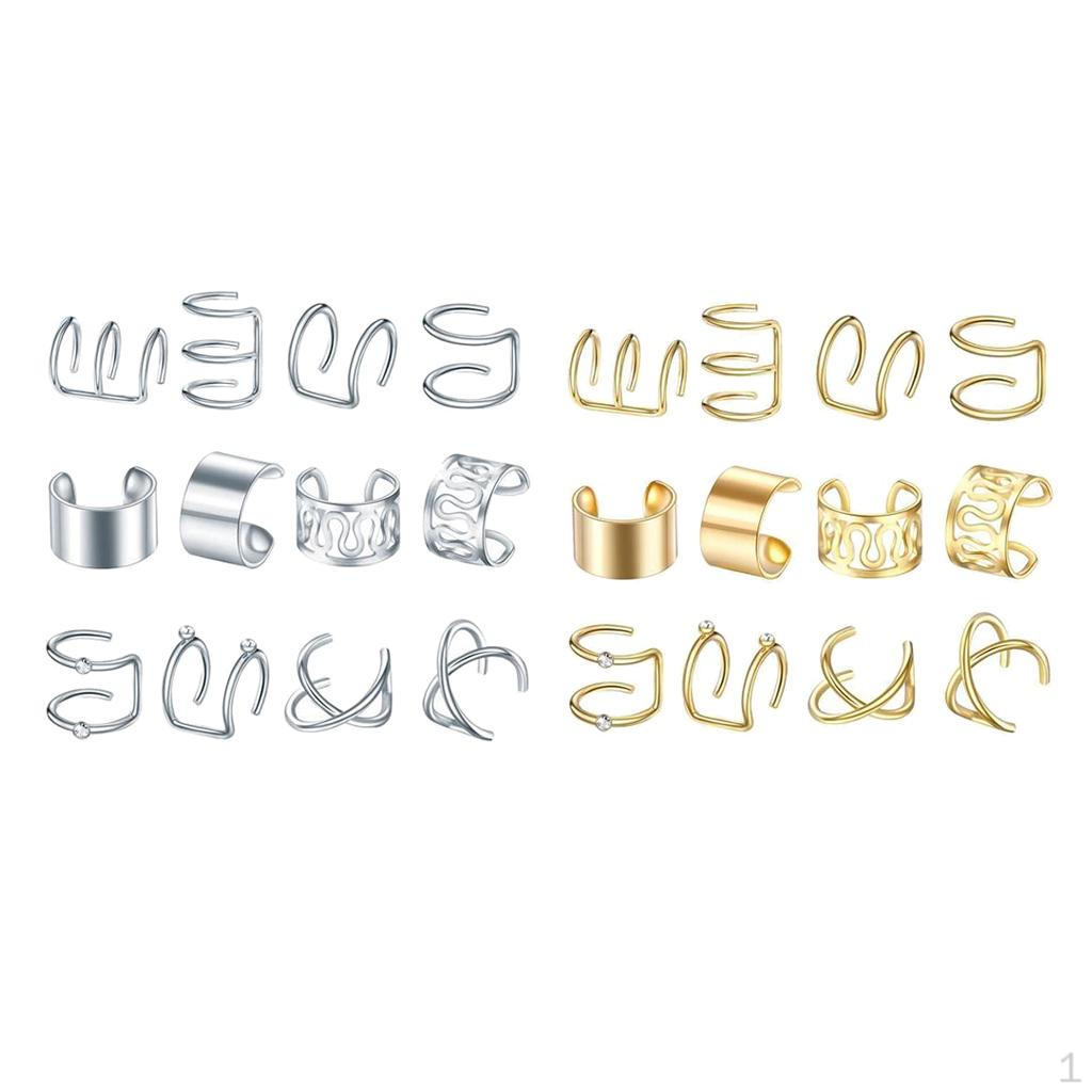 24pcs Ear Cuff Non Earrings Hoop