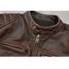 Chinese Size Vintage Red Brown Real Cowhide Genuine Leather Jacket Men Motorcycle Coat Mens Biker Clothes Spring Autumn