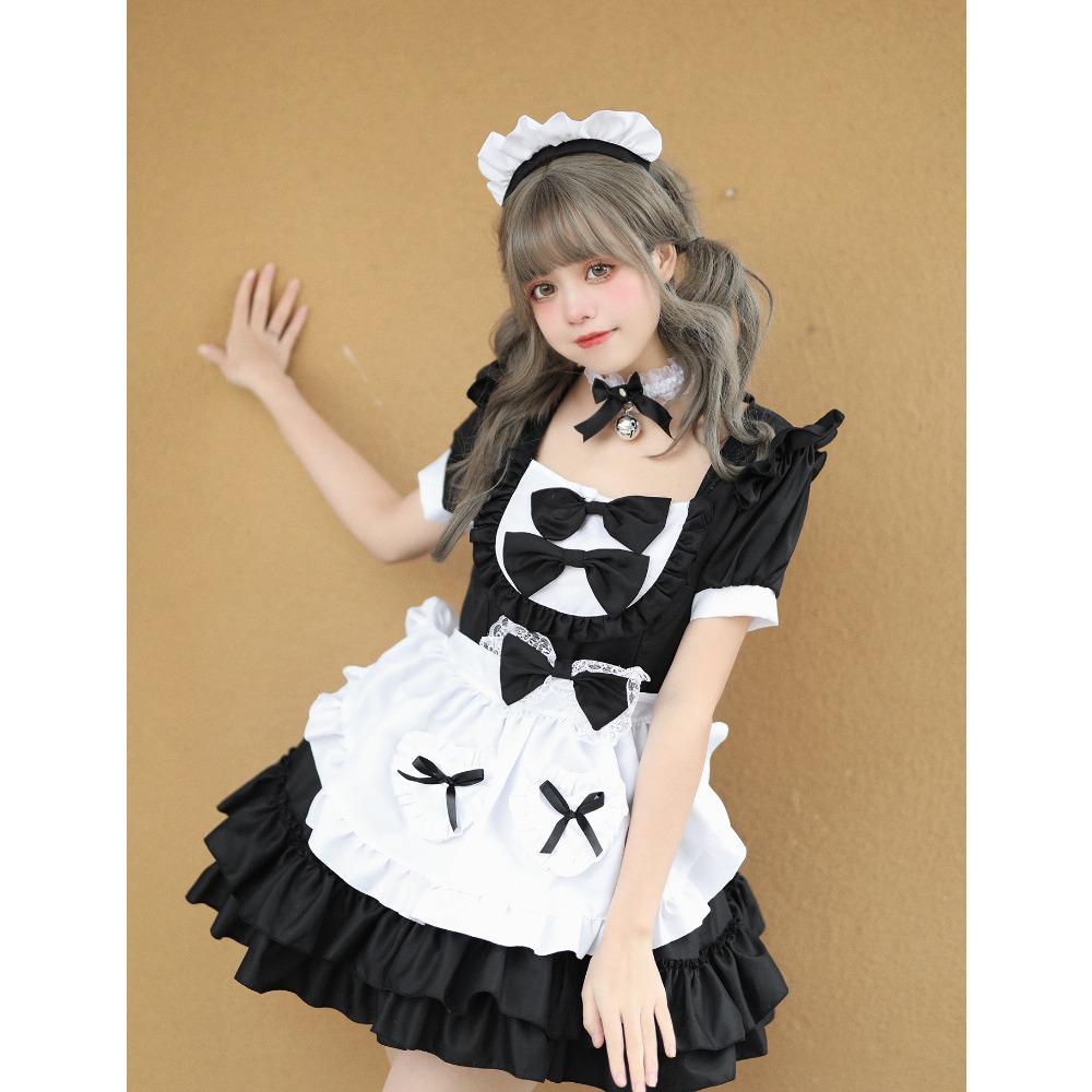Cosplay Soft Girl Maid Dress Pure Cute Pink Maid Uniform Suit Role Play Skirt