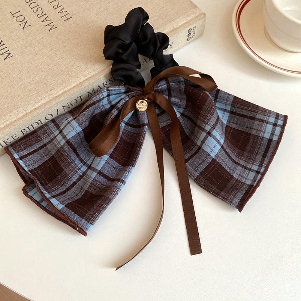 

Bow Ribbon Ponytail Hair Tie Fabric Mesh Bow Hair Accessory Sweet Hair Rope Hair Styling кавовий