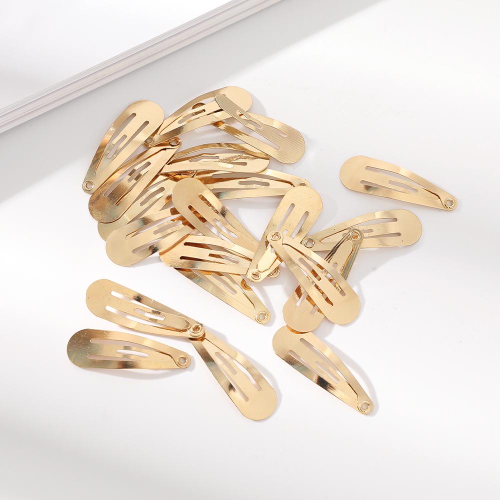 10/20/50 szt. 3 cm Srebrne Złote Y2K Klipsy do Włosów w Kształcie Kropli Wody BB dla Dziewcząt Metalowe Klipsy Sprężynowe Spinki do Włosów Akcesoria do Włosów