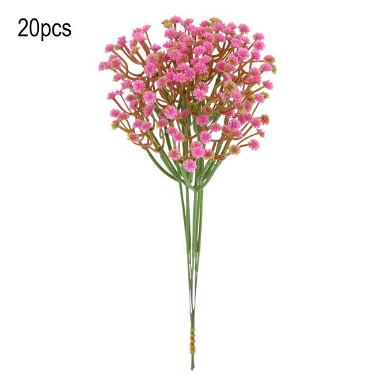 UV-Resistant Artificial Flowers 20&36 Stems Realistic Touch Gypsophila Bouquets for Weddings Home Decor Weatherproof Plastic Fake Flowers for Outdoor