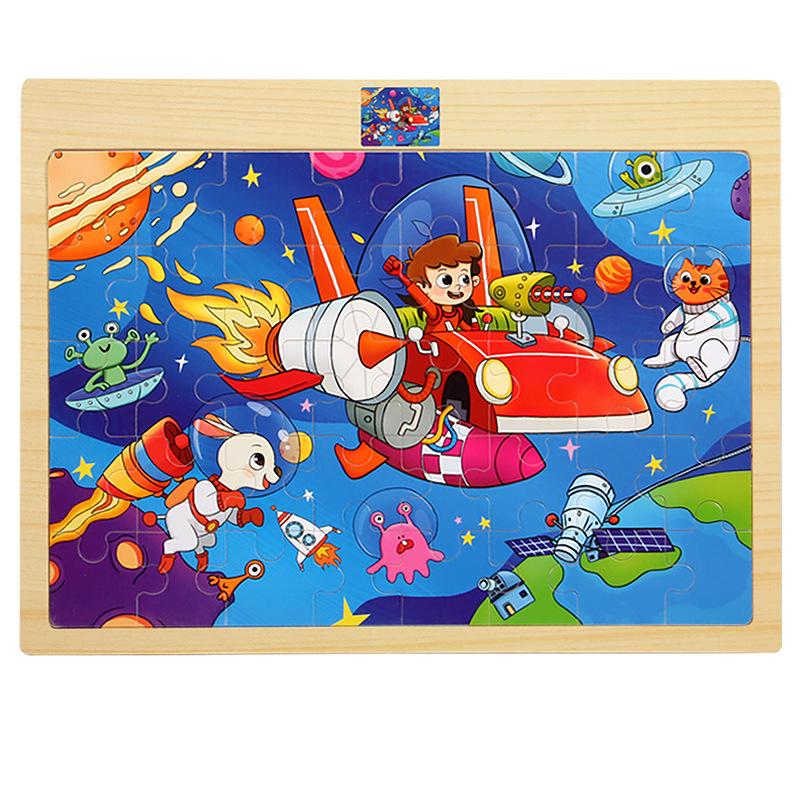 High-Standard-Quality 40Piece High-Quality Montessori High-Quality 3D High-Quality Wooden High-Quality Puzzle High-Quality Cartoon High-Quality