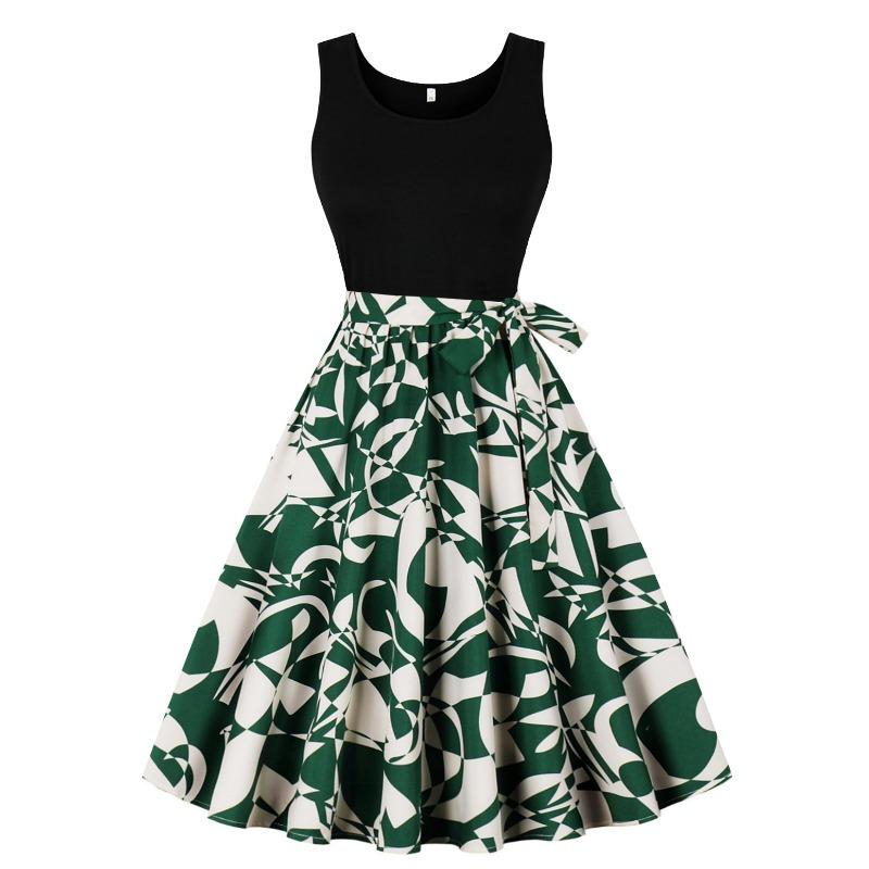 Summer New Retro Vest Collar Sleeveless Black Spelling Print Pendulum Jumpsuit