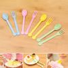 1Set Fruit Fork Dessert Spoon Reusable Tableware Children Snack Cake Dessert Food Pick Toothpick Bento Lunches Party Decor
