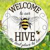 Garden Decoration, Wooden Hanging Decorative Signs, "WELCOME" Logo, Bee Pattern, 2D Graphic Products, Housewarming Gifts for Friends