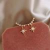 Temperament Shiny Gold Color Zircon Star Dangle Earrings for Women New Korean Fashion Charm Party Stud Jewelry Accessories Gift