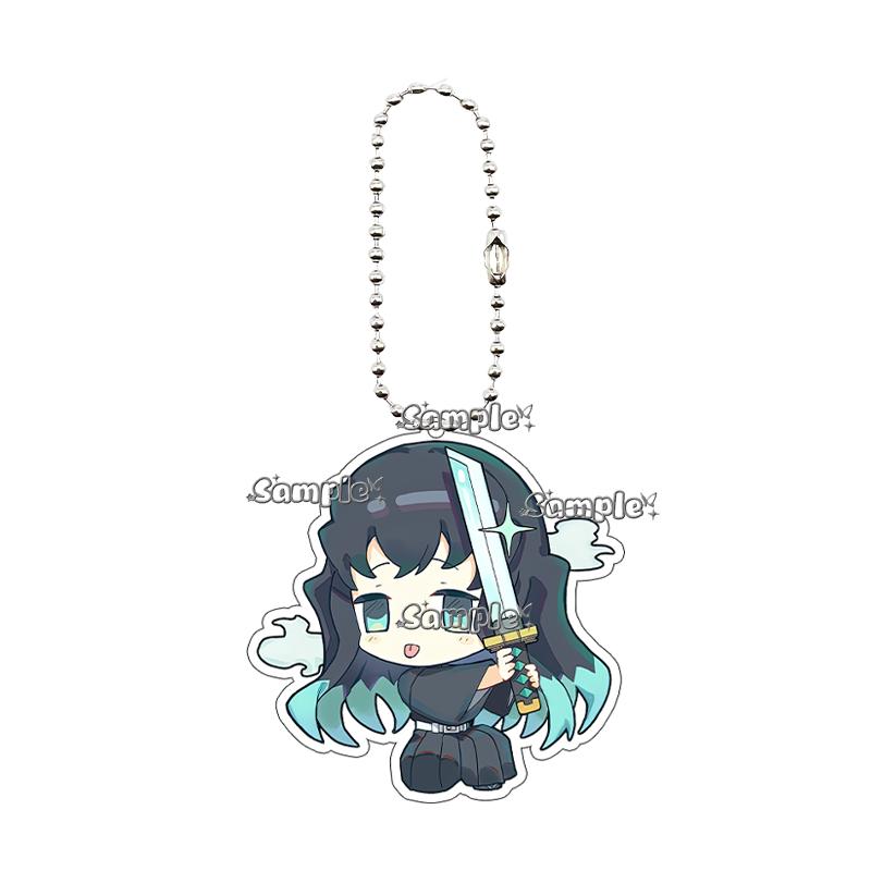 5cm Acrylic Anime Cartoon Kamado Nezuko Agatsuma Tanjiro Giyuu Q Version Keychain Game Character Backpack Pendant Charm Gift Toy