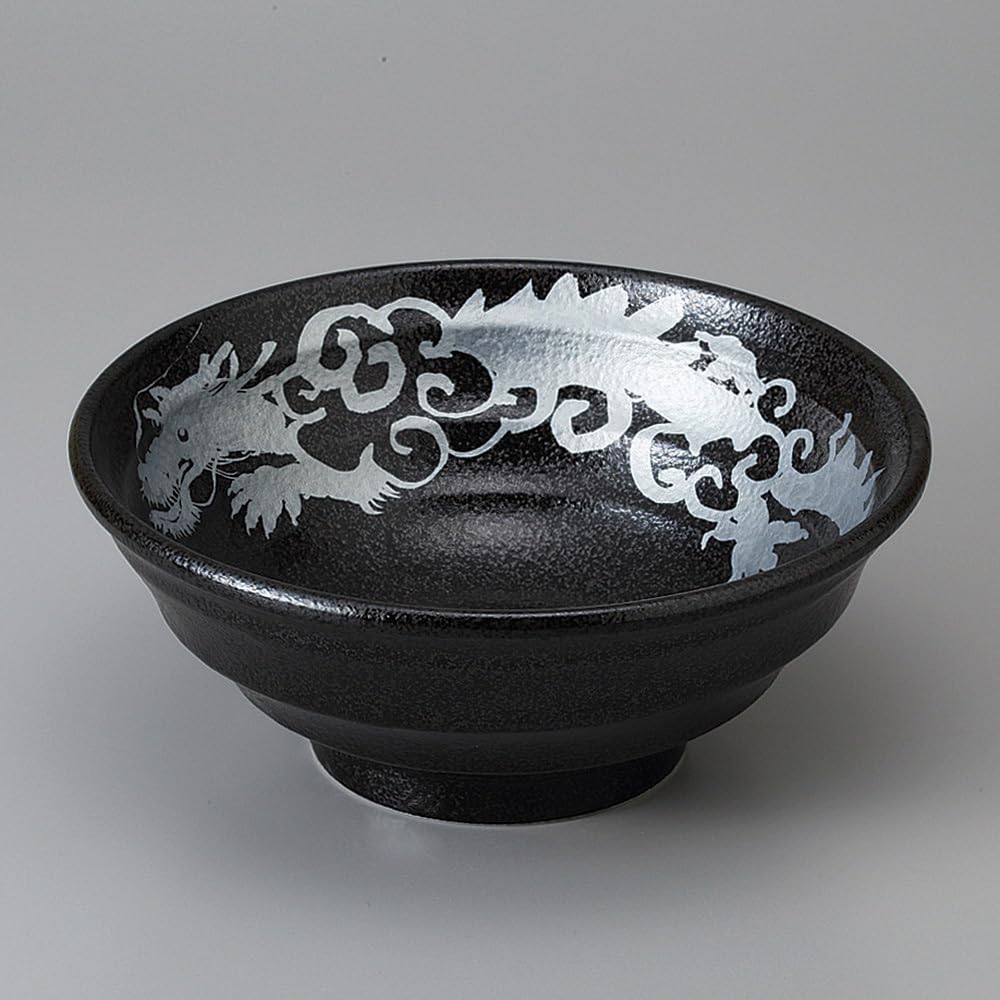 

Ale-net Ramen Bowl, Silver Dragon Naruto Style, 6.5cm, Chinese Tableware, Mino Ware