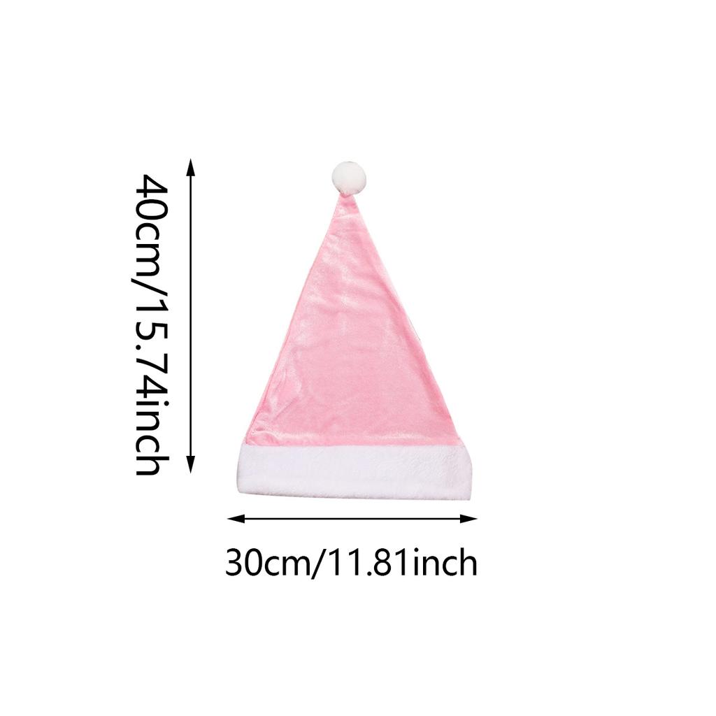 1pc Christmas Hat,Santa Hat,Xmas Holiday Hat for Adults,Unisex Velvet Comfort Thicken Classic Fur New YearHoliday Party Supplies