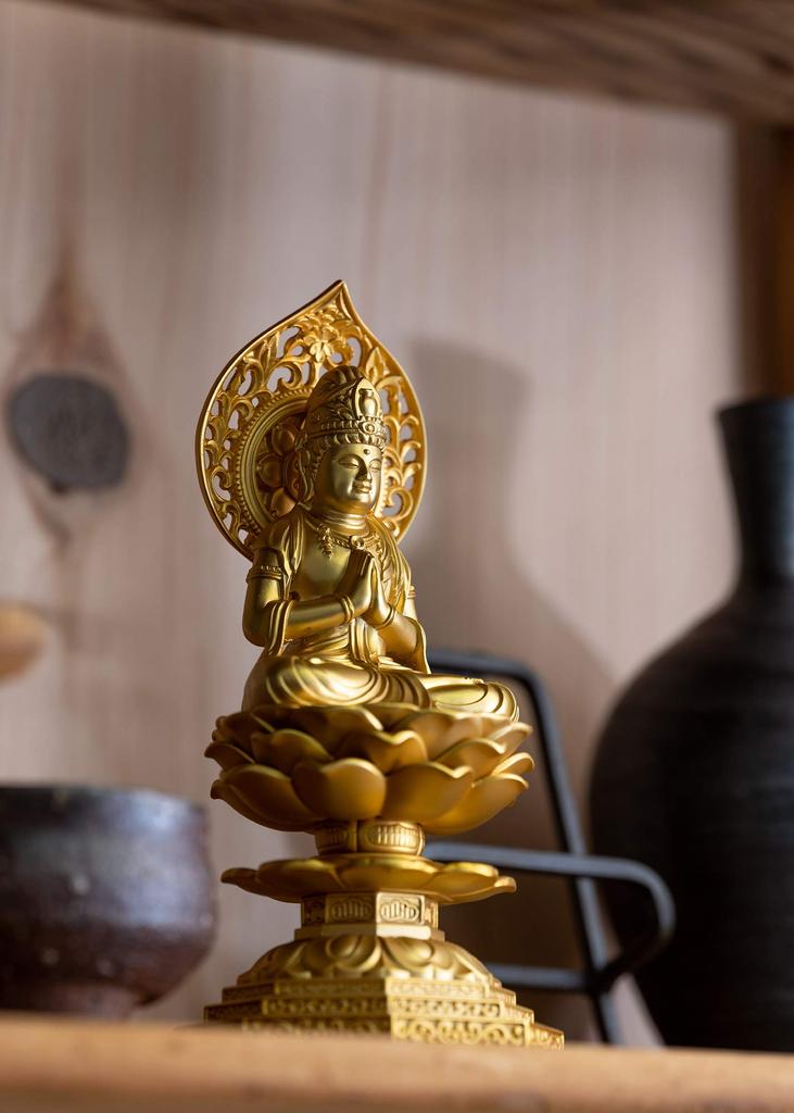 15cm Seishi Bodhisattva Buddhist Statue by Shuun Original Model of the Zodiac Guardian Takaoka (Gold Plated/24K Gold) Sculptor Makita. (Year Horse).