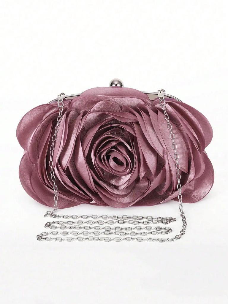 Borsa da Sera Fiore Sposa Piccola Borsa Completo Festa Borsa a Mano Matrimonio Portafoglio Donna Catena Floreale Pochette da Donna