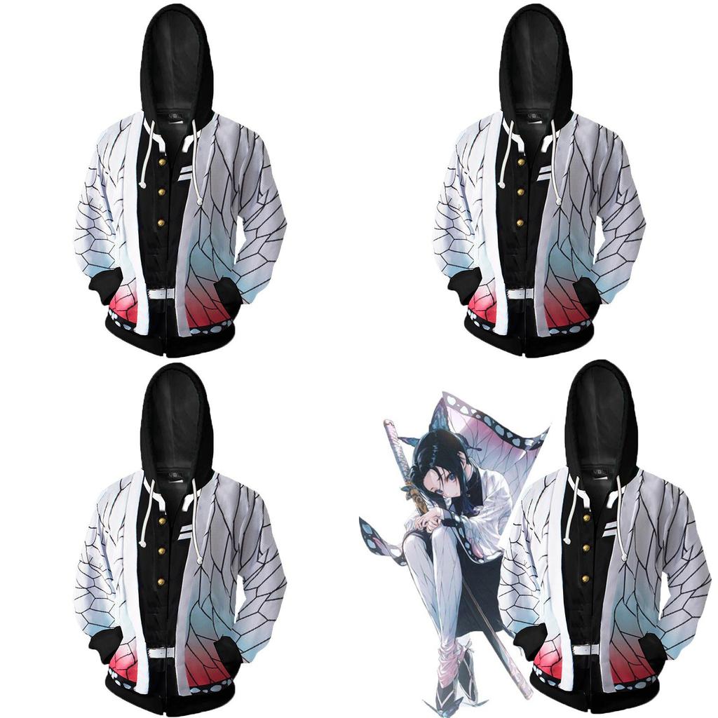 Soft And Durable Demon Slayer Kimetsu No Yaiba Kochou Shinobu Hoodie With Vibrant 3d Pattern Design