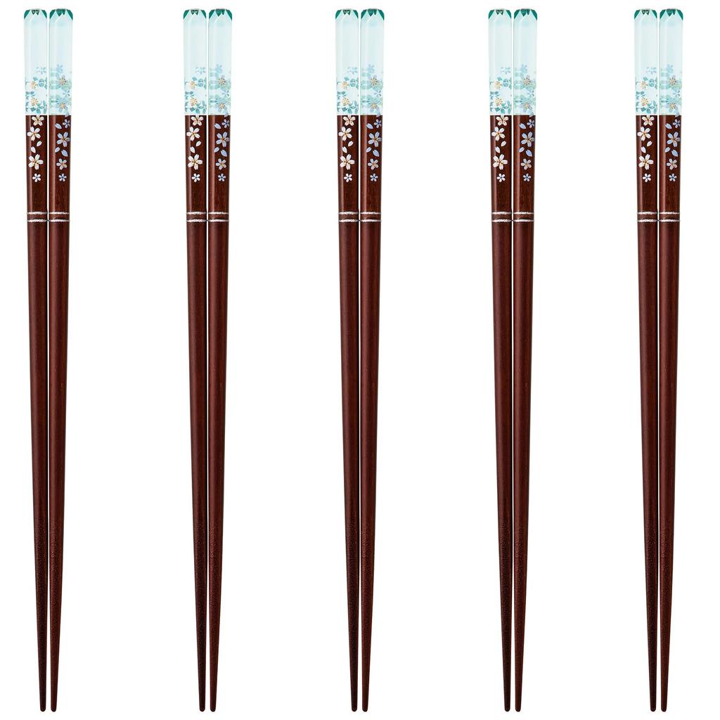 J-kitchens Chopsticks Set 5 Piece Wood Natural Dishwasher Safe Made in Japan