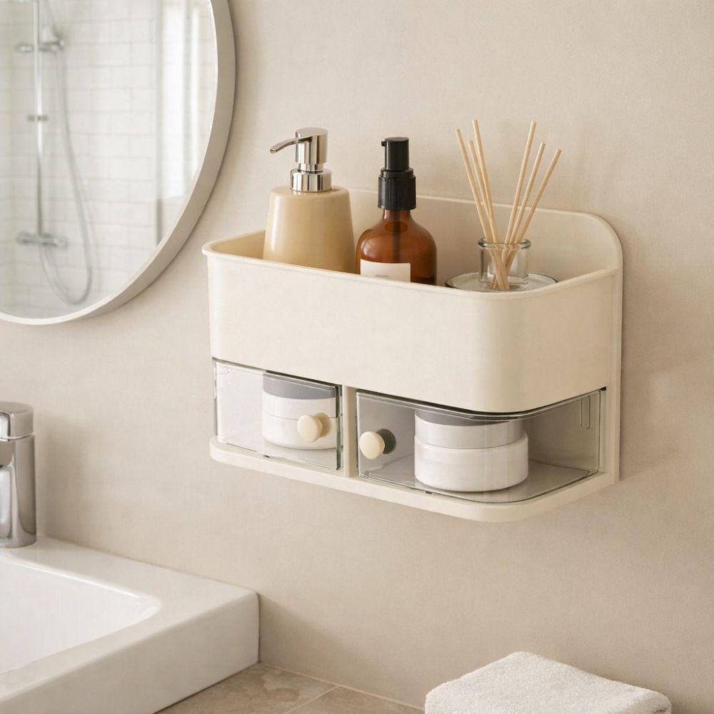 Large Capacity Rotatable Wall Mounted Storage Box Plastic Desktop Storage Box Bedroom