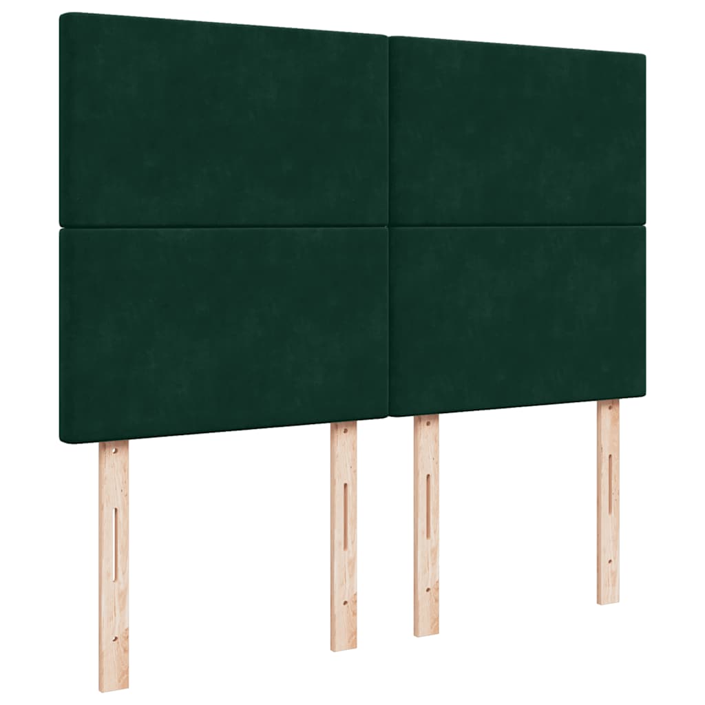 Box Spring Bed with Mattress Dark Green 160 x 200 cm Velvet