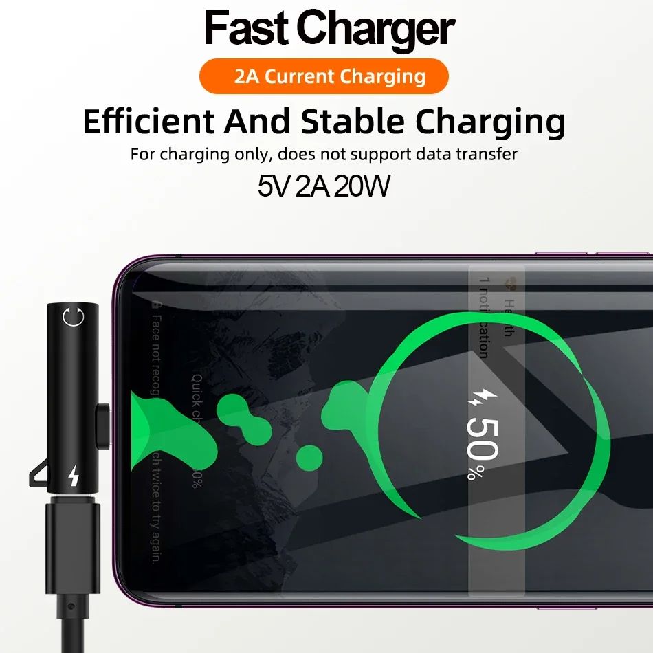 Xiaomi Digital Decoding USB Type C To 3.5mm Jack Headphone Adapter Splitter Fast Charger 20W for Samsung S22 S20 Xiaomi 11 12 iPhone 15