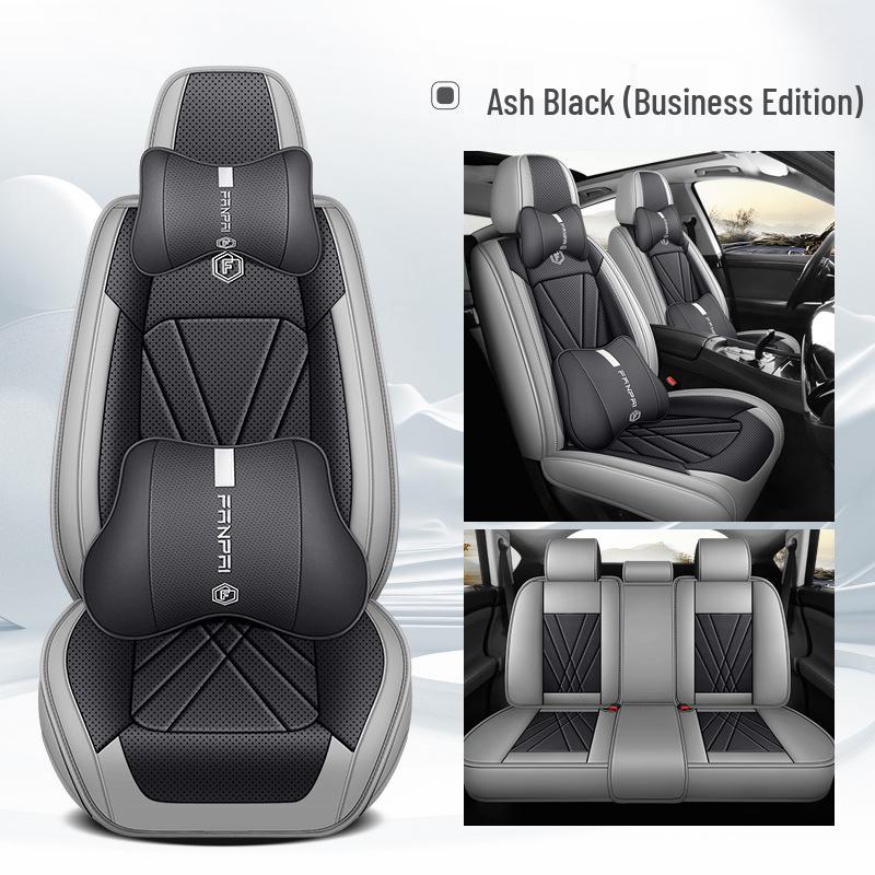 Premium Nappa Leather Car Seat Cushion, Stain-Resistant, Breathable, Full Coverage for All Seasons