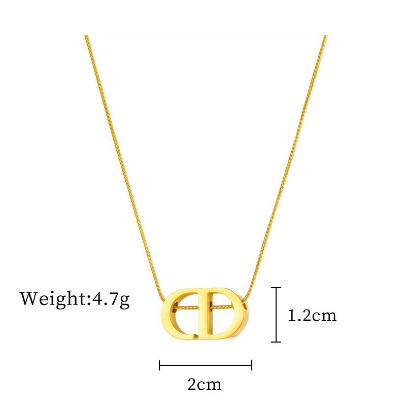 Buchstaben Cd Personalisierte Minimalistische Windofen Echte Gold Halskette Damen Schlüsselbein Kette Mit