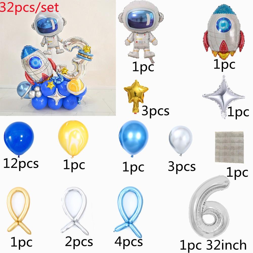 Baby Birthday Space Balloon Set Rocket Astronaut Balloon Universe Planet Theme Children'S Birthday Party