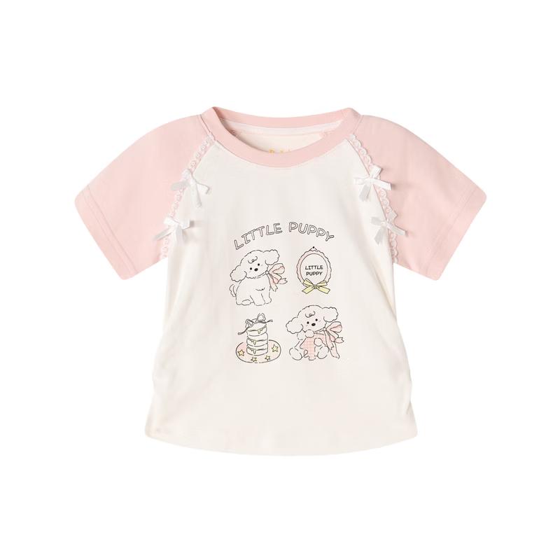 

Deesha Girls 2026 Summer Fun Print Raglan Sleeve T-Shirt 110