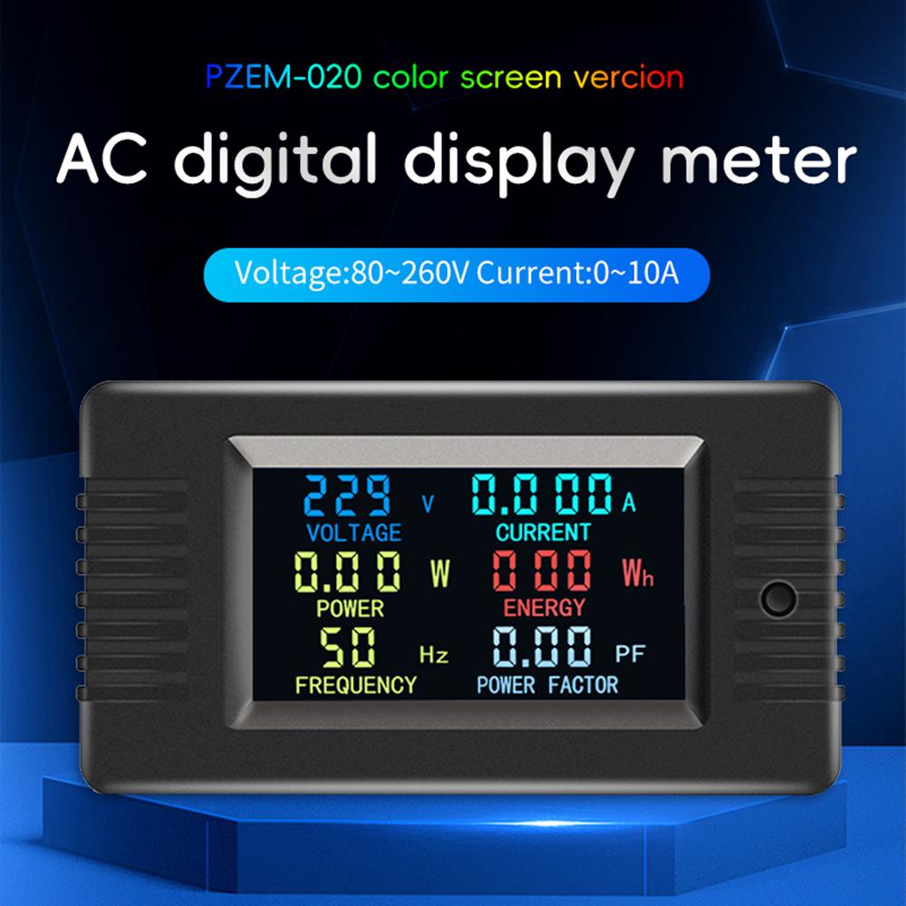 PZEM-020 Wattmeter Power Meter Voltmeter AC 80-260V Voltage 50-60HZ Power Analyzers LCD AC Electricity Meter 10A 2200W Detector