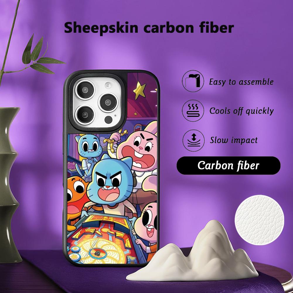 Cartoon Gumball Cute Poster Design Phone Case for iPhone 17 16 E 15 14 13 12 Pro Max Sheepskin Silver-edged Protective Case