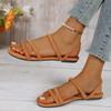 Summer New Korean Style Sandals with Thin Strap, Low Heel and Square Heel Comfortable and Versatile Women's Sandals with Two Straps for Students