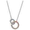 Double Ring Design Necklace Unisex Necklace Silver 382778C01