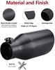 4" Inlet 5" Outlet 12" Long Angle Cut Rolled Bolt-On Exhaust Tip Tail Pipe Black